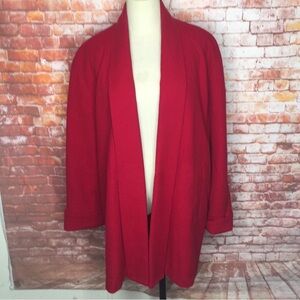 Vintage International Scene Red Shawl Collar Wool Peacoat Coat